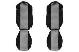 Set huse scaune camion compatibile MERCEDES ACTROS MP4 2011-2019, material textil negru cu gri