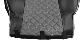 Set huse scaune camion compatibile VOLVO FH4 2013-> euro 6, piele ecologica negru cu gri - Img 3