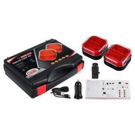 Set Lampi fara cablu cu 4 functii cu priza si magnet, 12/24v, WIRELESS, peridoc , remorcuta - Img 2