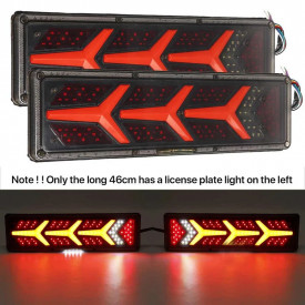 Set Led stopuri, stanga si dreapta, neon efect, pentru autobuz, camioane, remorca, caravana, 46 x 12.5 cm, 24V, 2 buc - Img 2