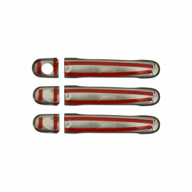Set ornamente cromate manere portiere compatibile VW T5 2003-2015, pentru 3 manere - Img 2