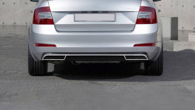 Set Ornamente din inox bara si evacuare spate Skoda Octavia III 2013-2020 - Img 3