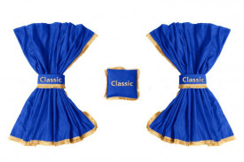 Set perdele cabina camion, universal compatibil cu Scania, culoare albastru - Img 2