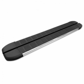 Set praguri trepte laterale cu suporti compatibil Isuzu D-Max 2020->, SLine Design, negru cu margine cromata - Img 1