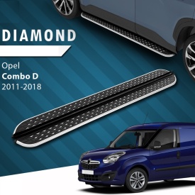 Set praguri trepte laterale cu suporti compatibil Opel Combo 2010-2018, Diamond Krom Design - Img 8