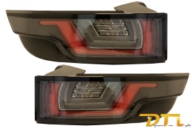 Stopuri Full LED compatibile cu Land ROVER Range ROVER Evoque 2011-2014 Negru/Crom Semnal Dinamic Secvential - Img 1