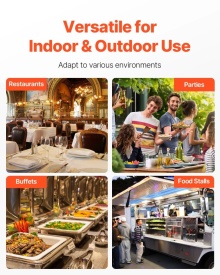 Tava recipient de prezentare pentru servire alimente, din otel inoxidabil, dozator de condimente pentru bufet, raft racit cu gheata cu capac separat, pentru restaurant, hotel, petrecere, tava 6 compartimente - Img 7