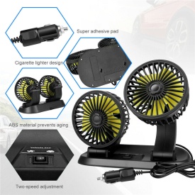 Ventilator dublu pentru masini, microbuze și rulote, 12V, cu afisare numar telefon - Img 2