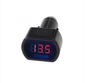 Voltmetru auto, 12-24V, monitorizare voltaj baterie, culoare negru digiti culoare rosu