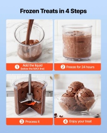 Aparat de inghetata 7 in 1, aparat de inghetata de casa cu amestecare si rotire rapida pentru o textură fina si cremoasa, sorbet, milkshake, iaurt inghetat si inghetata usoara - Img 5