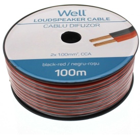 Cablu electric difuzor rosu negru 2X1.00mmp, 1m, Well LSP-CCA1.00 - Img 2