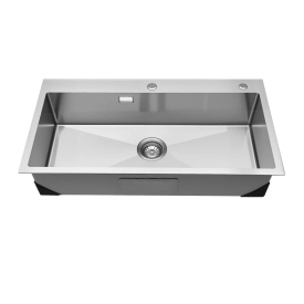 Chiuveta de bucatarie de 85 cm cu o singura cuva, lavoar incorporat in otel inoxidabil cu accesorii, chiuveta de spalat vase pentru rulote, bucatarie, spalatorie, bar - Img 10