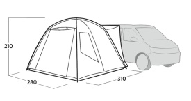 Cort auto pentru usa laterala van sau MPV, camping, plaja, pescuit, Easy Camp Vehicle Awning Utne - Img 7