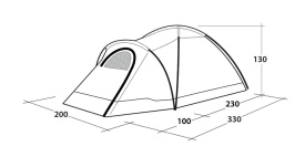Cort camping tip cupola cu 2 camere, potrivit pentru 3 persoane, 330x200x130 cm, Outwell Tent Cloud 3 - Img 10