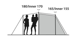 Cort camping tip tunel, cu 2 camere, pentru 5 persoane, 435x340x180 cm, Outwell Tent Earth 5 Plus - Img 10