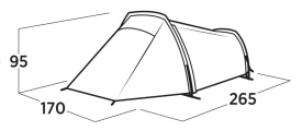 Cort camping tip tunel Easy Camp Tent Sarek 2 pentru 2 persoane, 265x170x95 cm - Img 7
