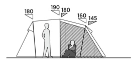 Cort camping tip tunel pentru 5 persoane, 450x315x190 cm, Easy Camp Tent Hidra 5 - Img 8