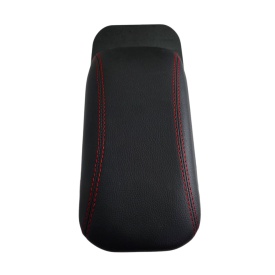 Cotiera auto compatibila Ford Focus III 2011-2018, piele ecologica neagra cu cusatura rosie - Img 5