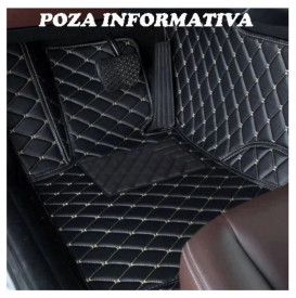 Covorase auto din piele ecologica Audi A8 D4 2010-2017 caroserie scurta, cusatura bej - Img 3