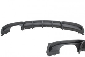 Difuzor Bara Spate Carbon Evacuare Stanga compatibil cu BMW Seria 3 F30 F31 2011-2018 M Performance Design, negru mat - Img 2
