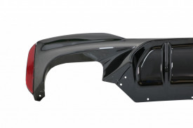 Difuzor Bara Spate compatibil cu BMW Seria 5 G30 G31 2017-> M5 Design Negru Lucios - Img 4