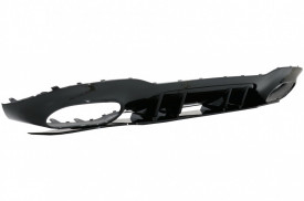 Difuzor Bara Spate compatibil cu Mercedes A-Class W177 Sedan 2018-> Evacuari Negre - Img 3