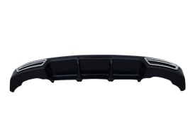 Difuzor bara spate compatibil Skoda Superb 3 III 2015-2019 cu dubla evacuare, negru lucios - Img 7