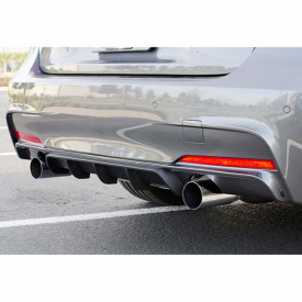 Difuzor Bara Spate cu Evacuare Dubla compatibil cu BMW 3 Series F30 F31 2011-2019 M Performance Design negru lucios - Img 2