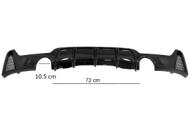 Difuzor Bara Spate Cu Evacuare Dubla compatibil cu BMW Seria 4 F32 F33 F36 2013-2019 Negru Lucios - Img 7