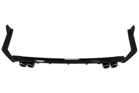 Difuzor Bara Spate cu Ornamente Bara Spate Flapsuri compatibil cu Toyota Corolla XII Sedan 2019-> Negru Lucios - Img 7