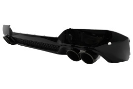 Difuzor Bara Spate Evacuare Dubla cu Ornamente evacuare compatibil cu BMW X3 G01 LCI M-Sport 2021-> M Design Negru Lucios - Img 4