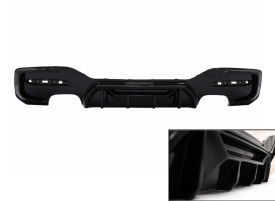 Difuzor Bara Spate Evacuare Dubla Negru Lucios compatibil cu BMW Seria 1 F20 F21 LCI 2015-2019 Competition Design - Img 1