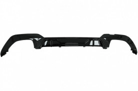 Difuzor Bara Spate Evacuare Dubla si Tobe Ornament Crom compatibil cu BMW 3 Series G20 G28 Sedan G21 Touring 2018-> M340i M Look Negru Lucios - Img 6