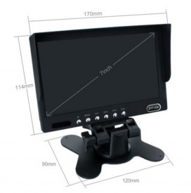 Display auto de 7" inch cu 4 canale, 12V - 24V, D710 cu telecomanda - Img 3