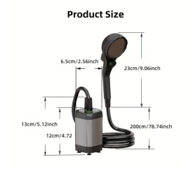 Dus portabil de camping cu afisaj LED, baterie 6000mAh, rezistent la apa IPX7 si 4 moduri de pulverizare - Img 5