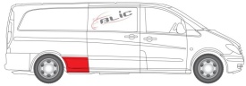 Element reparatie prag Mercedes Vito W639 2004-2014, parte montare dreapta spate EXTRA-LONG - Img 2
