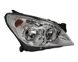 Far Dreapta halogen compatibil cu Opel Astra H 2007-2010 pentru becuri H7, H1, fundal crom