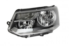 Far Stanga H15/H7, electric, cu motor, culoare negru compatibil VW MULTIVAN V, TRANSPORTER V 2003-2014
