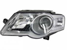 Far Stanga H7/H7, electric, cu motor, culoare cromat compatibil VW PASSAT B6 2005-2010