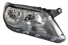 Far Stanga H7/H7, electric, cu motor, culoare cromat compatibil VW TIGUAN 2007-2016