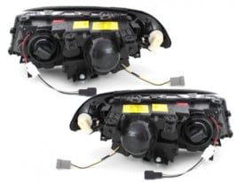 Faruri compatibil cu BMW Seria 3 E46 Limousine Touring (05.1998-08.2001) Angel Eyes Negru - Img 3