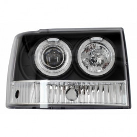 Faruri compatibil cu Jeep Grand Cherokee I ZJ (1993-1998) Angel Eyes Negru - Img 4