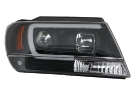 Faruri LED compatibil cu Jeep Grand Cherokee (1999-2004) Tube Light Negru - Img 7