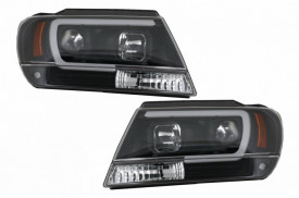 Faruri LED compatibil cu Jeep Grand Cherokee (1999-2004) Tube Light Negru - Img 6