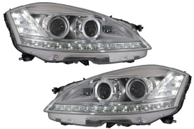 Faruri LED compatibil cu Mercedes Clasa S W221 (2005-2009) Facelift Look Semnalizare Dinamica Secventiala - Img 1