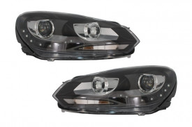 Faruri LED compatibil cu VW Golf 6 VI 2008-2012 DAYLIGHT DRL GTI Look Negru - Img 5
