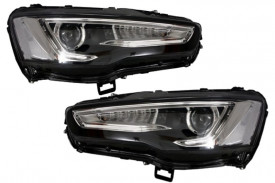 Faruri LED DRL compatibil cu MITSUBISHI Lancer (2007-2017) Dual Projector Semnalizare Secventiala cu LED Stopuri Rosu/Clar - Img 1