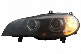 Faruri Xenon Angel Eyes 3D Dual Halo Rims LED DRL compatibil cu BMW X5 E70 2007-2010 Negru - Img 7
