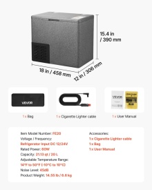 Frigider auto 12 volti, 20L, congelator portabil ultra-usor din EPP, compresor electric cu control prin aplicatie, 12V 24V DC, pentru camion, rulote, SUV, barca, calatorie, camping - Img 6