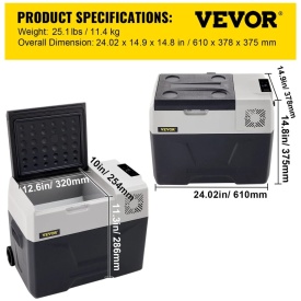 Frigider auto de 30L, cu roti si maner, voltaj operare 12V 24V DC si 100-240V AC pentru exterior, camping, rulote - Img 7